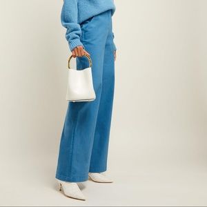 Tibi High Rise Wide Leg Blue Jeans